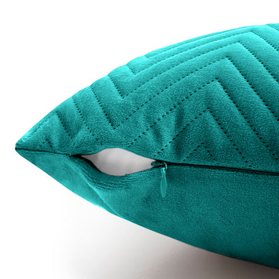4 Pack Cushion Covers Chevron Design Velvet Fabric