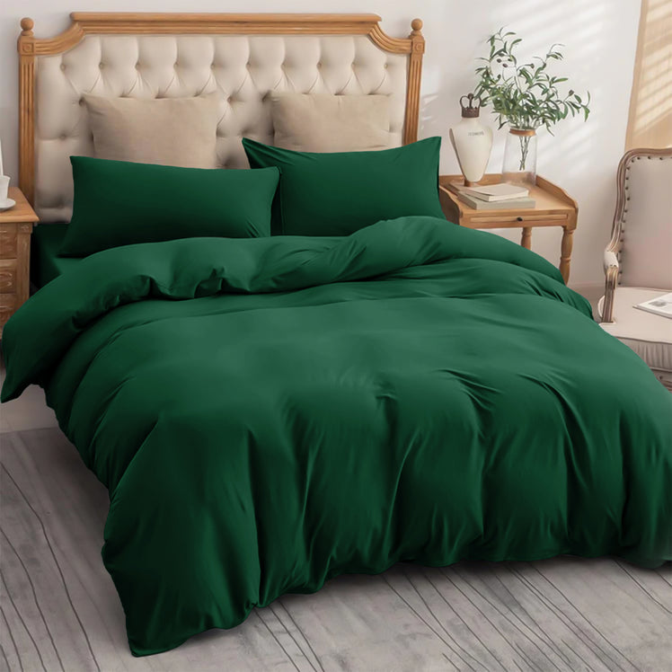 4 Piece Bedding Set Duvet Cover, Pillowcases & Fitted Sheet