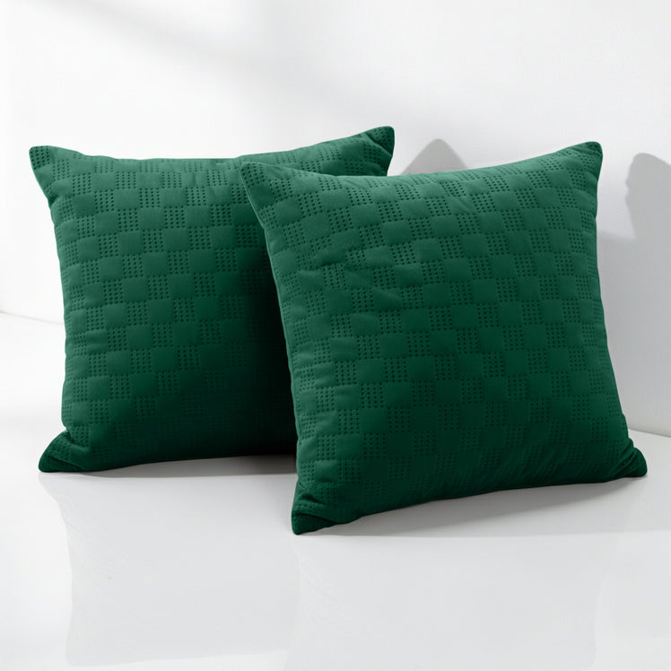 Check Embossed Velvet Cushion Cover