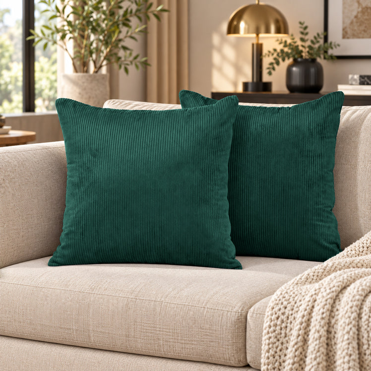 4 Pack Velvet Striped Corduroy Cushion Covers