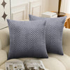 4 Pack Cushion Covers Chevron Design Velvet Fabric