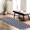 Grey Large Runner Rugs Lattice Printed