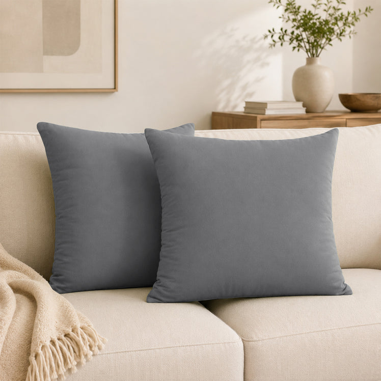 Plain Decorative Sofa Cushion Covers Pair