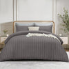 4 Piece Stripe Bedding Set - Duvet Cover, Fitted Sheet & Pillowcases