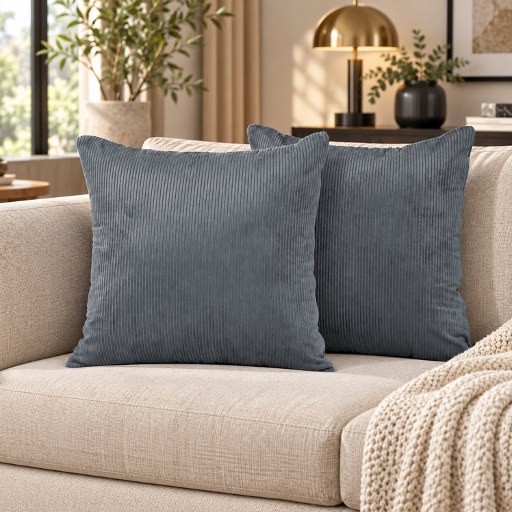 4 Pack Velvet Striped Corduroy Cushion Covers