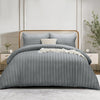 4 Piece Stripe Bedding Set - Duvet Cover, Fitted Sheet & Pillowcases