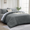 4 Piece Stripe Bedding Set - Duvet Cover, Fitted Sheet & Pillowcases