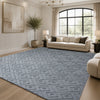 Geometric Embossed High-Low Pile Area Rug