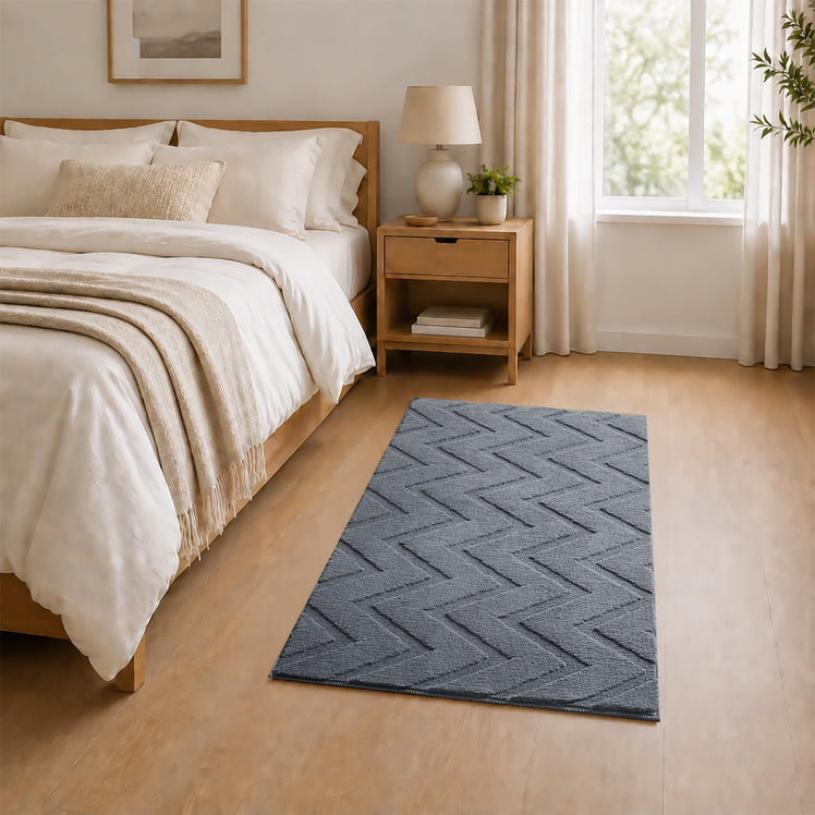 Geometric Embossed High-Low Pile Area Rug