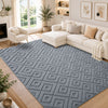 Geometric Embossed High-Low Pile Area Rug