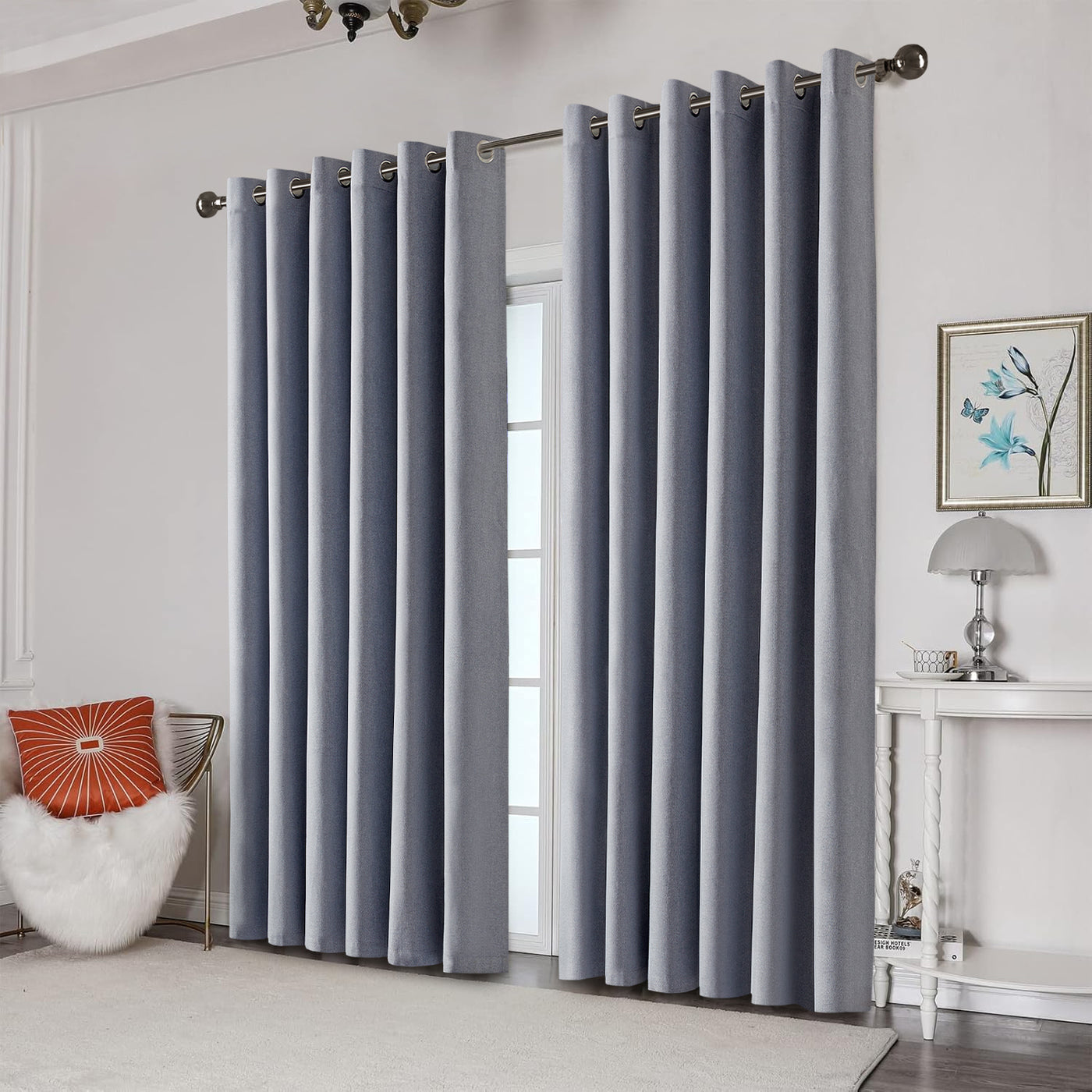 Eyelet Blackout Curtains Drapes - Thermal Insulated Light Blocking