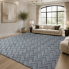 Geometric Embossed High-Low Pile Area Rug