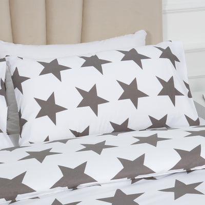 Grey Star Printed Duvet Cover