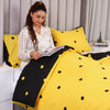 Ochre & Black Duvet Cover Polka Dot Printed