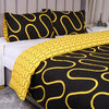 Black & Ochre Duvet Cover Waves Printed