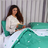 Green & White Duvet Cover Polka Dot Printed