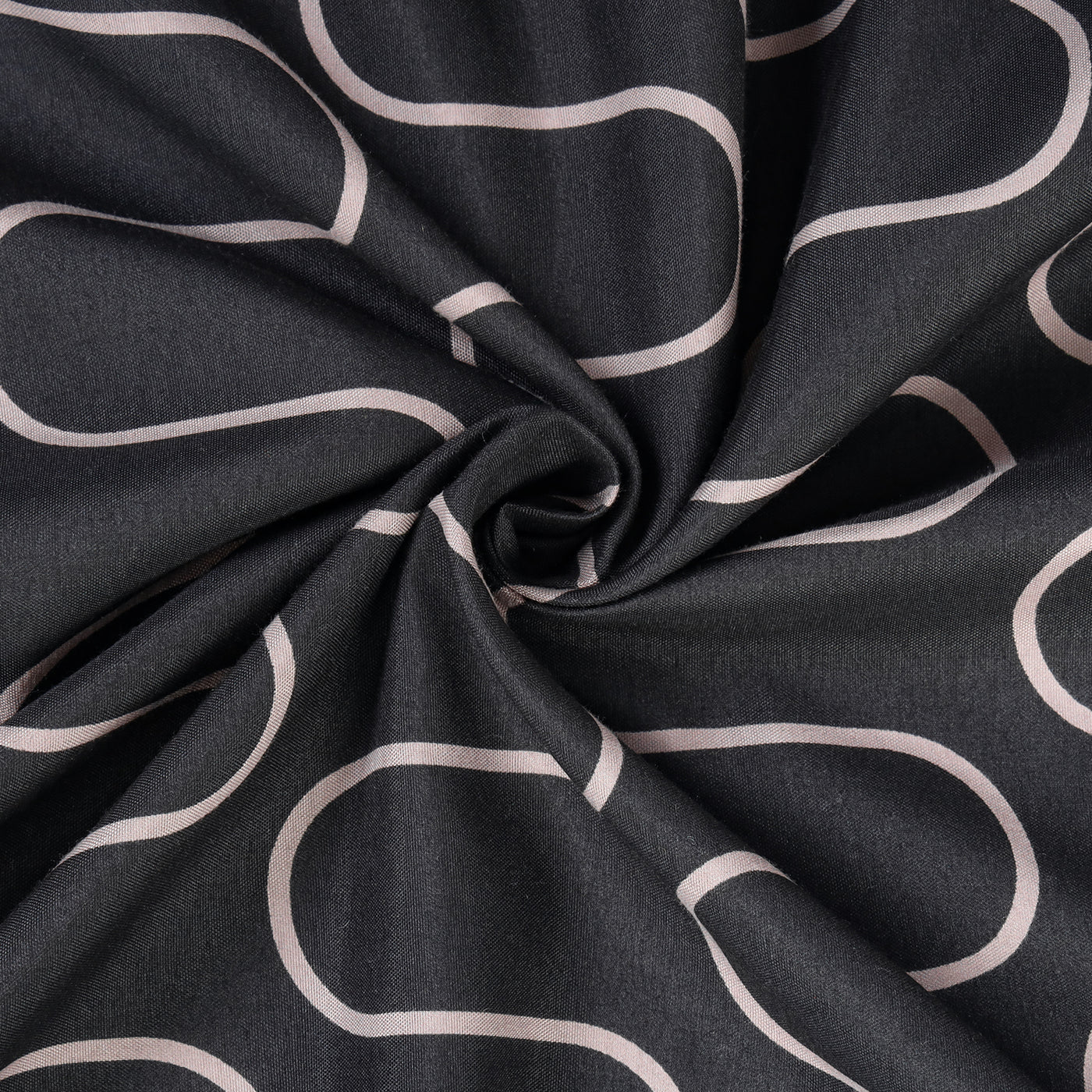 Grey & Black Duvet Cover Waves Printed