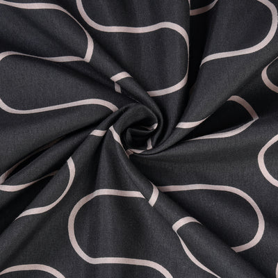 Grey & Black Duvet Cover Waves Printed