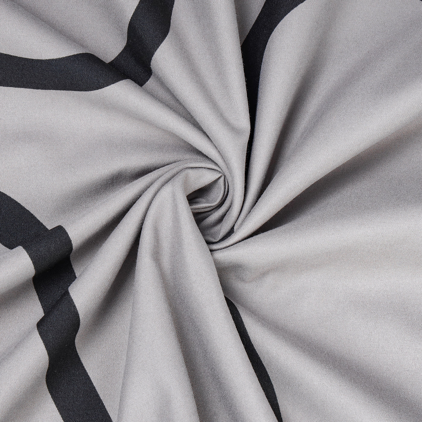 Grey & Black Duvet Cover Waves Printed