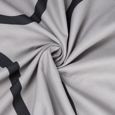 Grey & Black Duvet Cover Waves Printed
