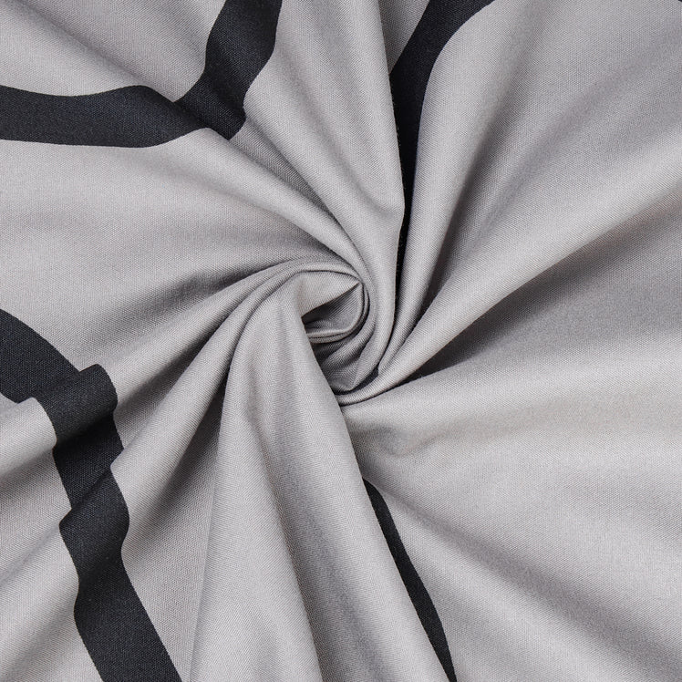 Grey & Black Duvet Cover Waves Printed