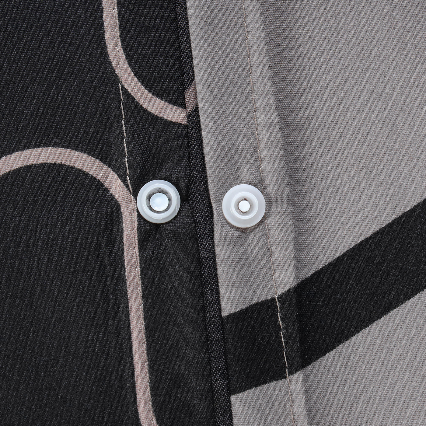 Grey & Black Duvet Cover Waves Printed