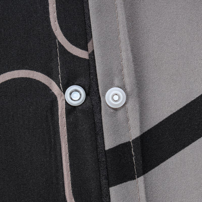 Grey & Black Duvet Cover Waves Printed