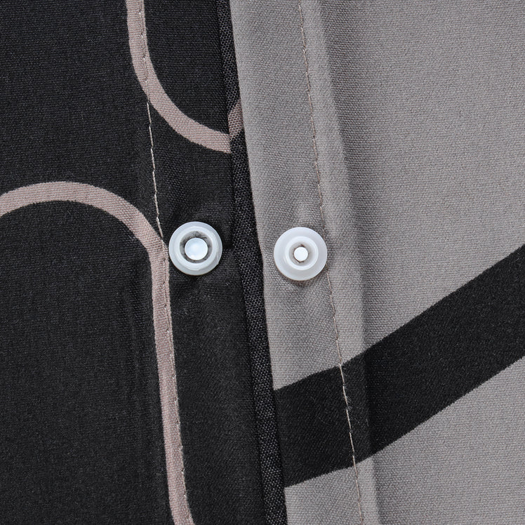 Grey & Black Duvet Cover Waves Printed