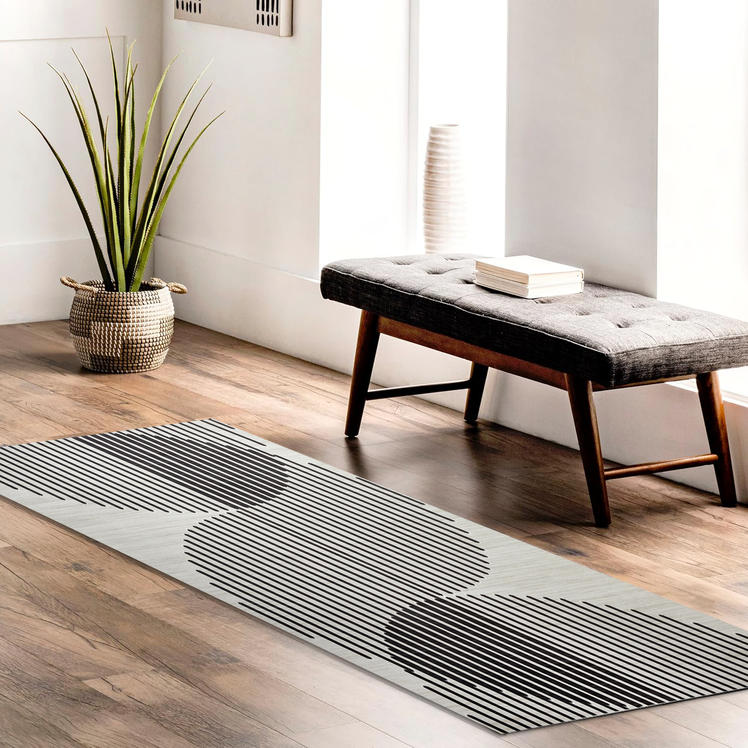 Rugs For Large Living Room Pinstripe Geometric Printed