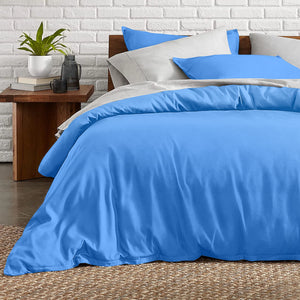 Light Blue Duvet Cover Set Plain