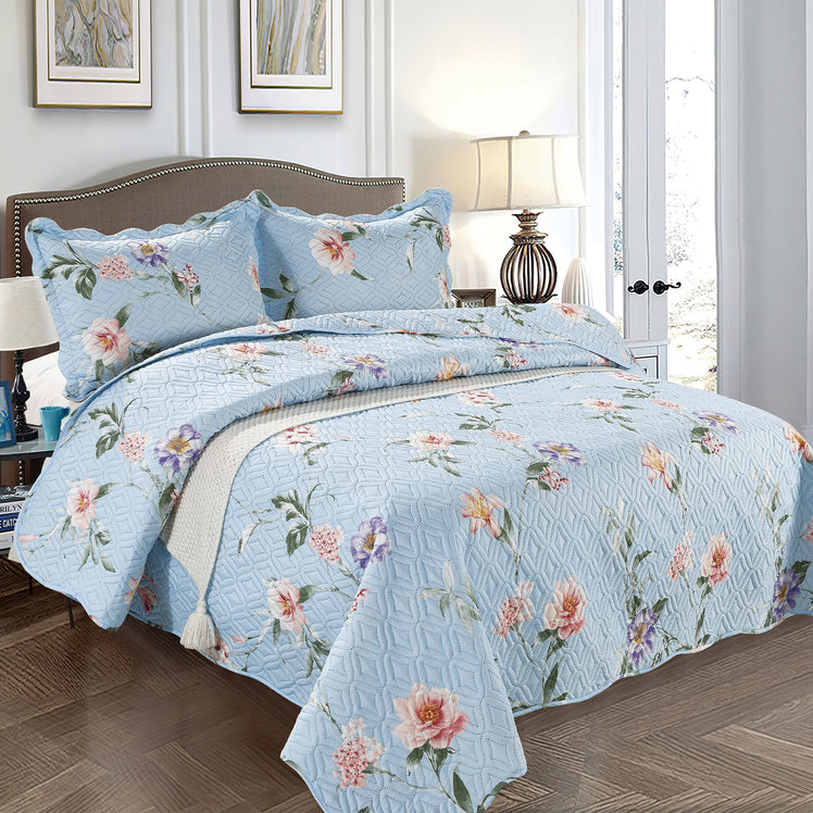 Quilted Embossed Bedspread Set