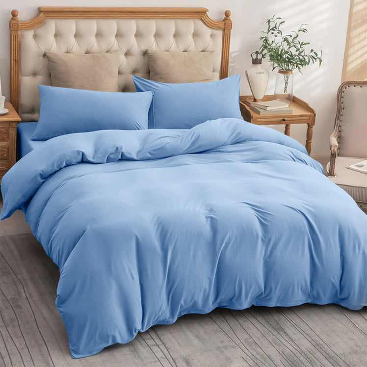 4 Piece Bedding Set Duvet Cover, Pillowcases & Fitted Sheet