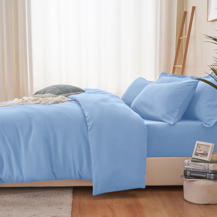 4 Piece Bedding Set Duvet Cover, Pillowcases & Fitted Sheet