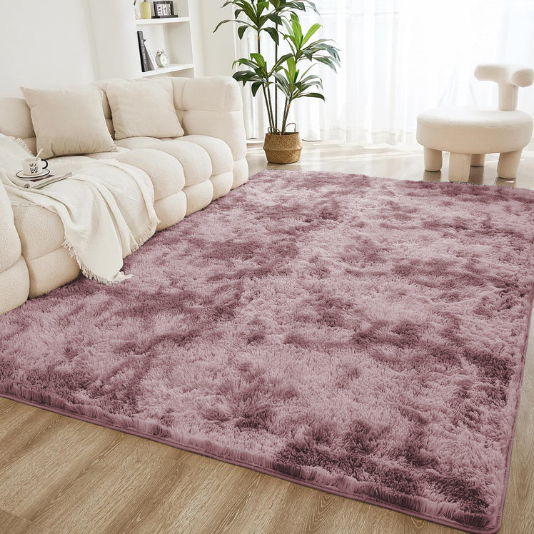 Tie Dye Lilac Shaggy Rug