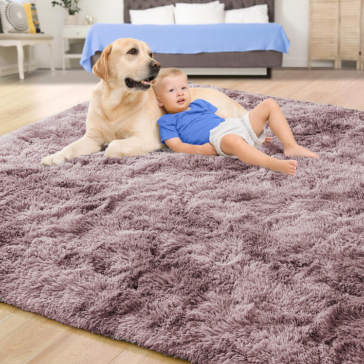 Tie Dye Lilac Shaggy Rug