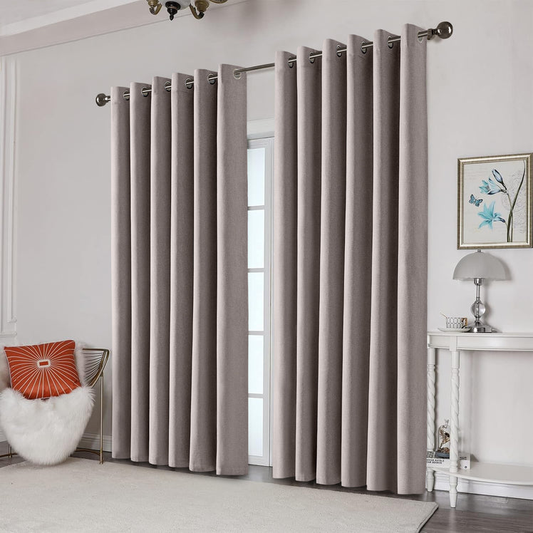 Eyelet Blackout Curtains Drapes - Thermal Insulated Light Blocking