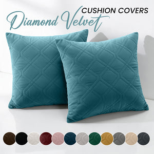 Diamond Embossed Velvet Cushion Covers