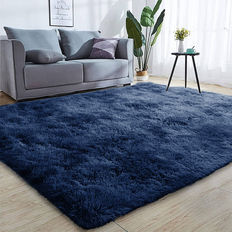 Fluffy Large Shaggy Rug Navy