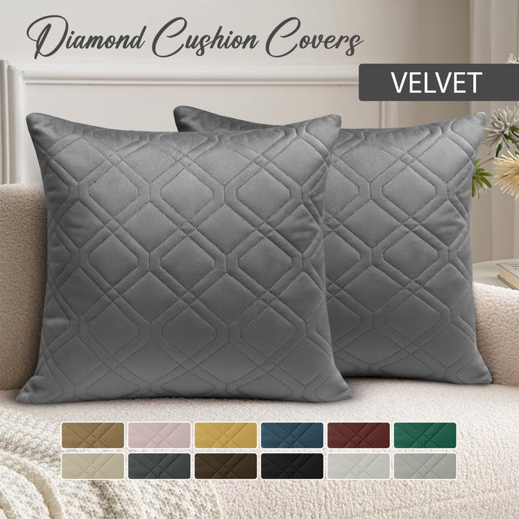 Diamond Embossed Velvet Cushion Cover