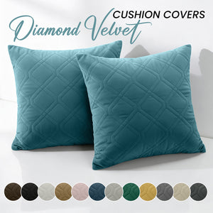 Diamond Embossed Velvet Cushion Covers