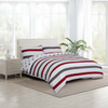 Maroon Striped Printed Duvet Cover