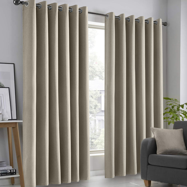 Heavy Thermal Blackout Linen Curtains For Bedroom
