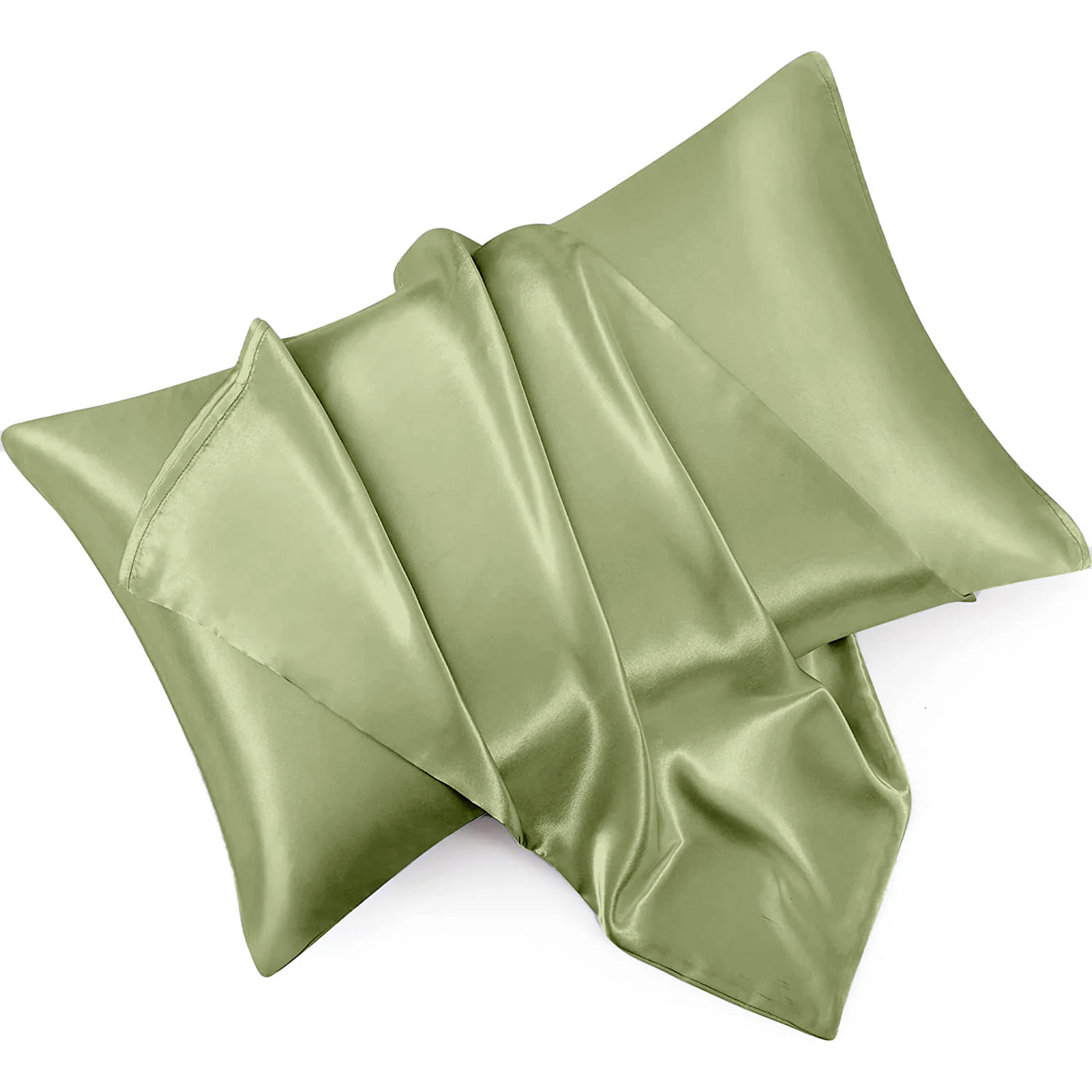Mint Satin Silk Pillowcases Pair