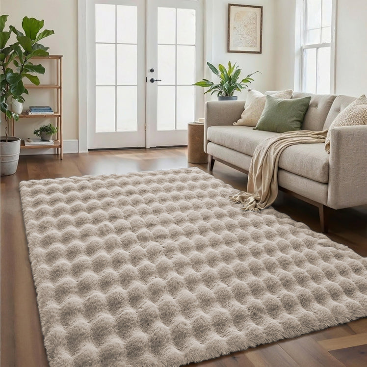 Soft Washable Bubble Textured Area Rug