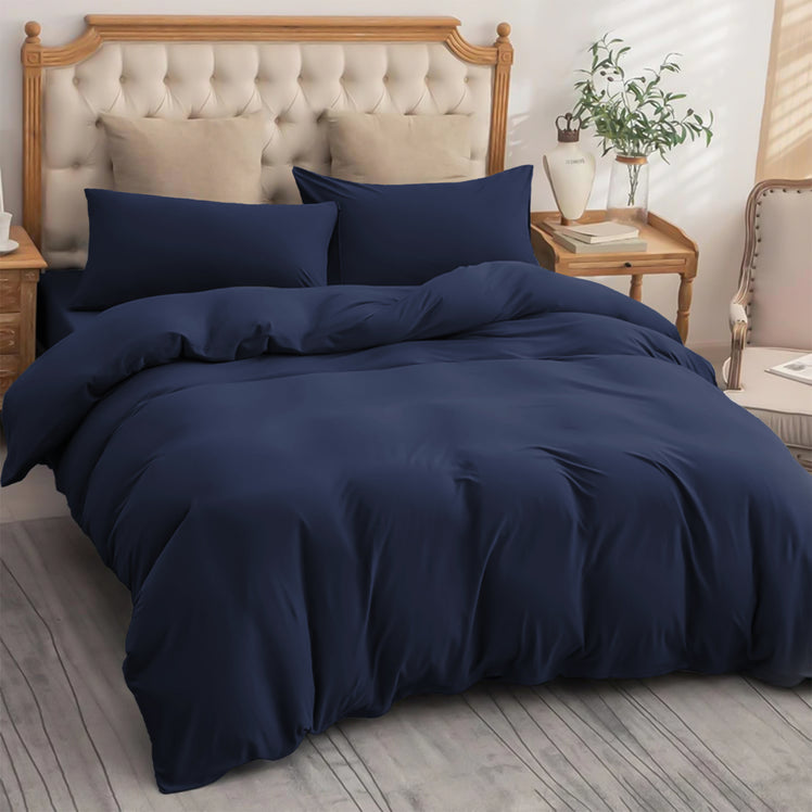 4 Piece Bedding Set Duvet Cover, Pillowcases & Fitted Sheet