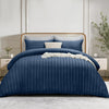 4 Piece Stripe Bedding Set - Duvet Cover, Fitted Sheet & Pillowcases
