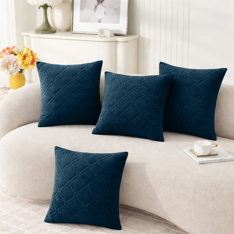 Diamond Embossed Velvet Cushion Covers