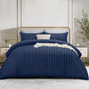 4 Piece Stripe Bedding Set - Duvet Cover, Fitted Sheet & Pillowcases