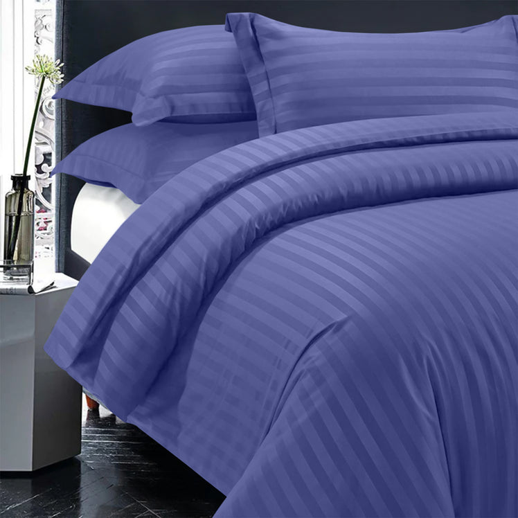 Navy Striped Bedding Duvet Cover Set
