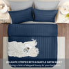 4 Piece Stripe Bedding Set - Duvet Cover, Fitted Sheet & Pillowcases